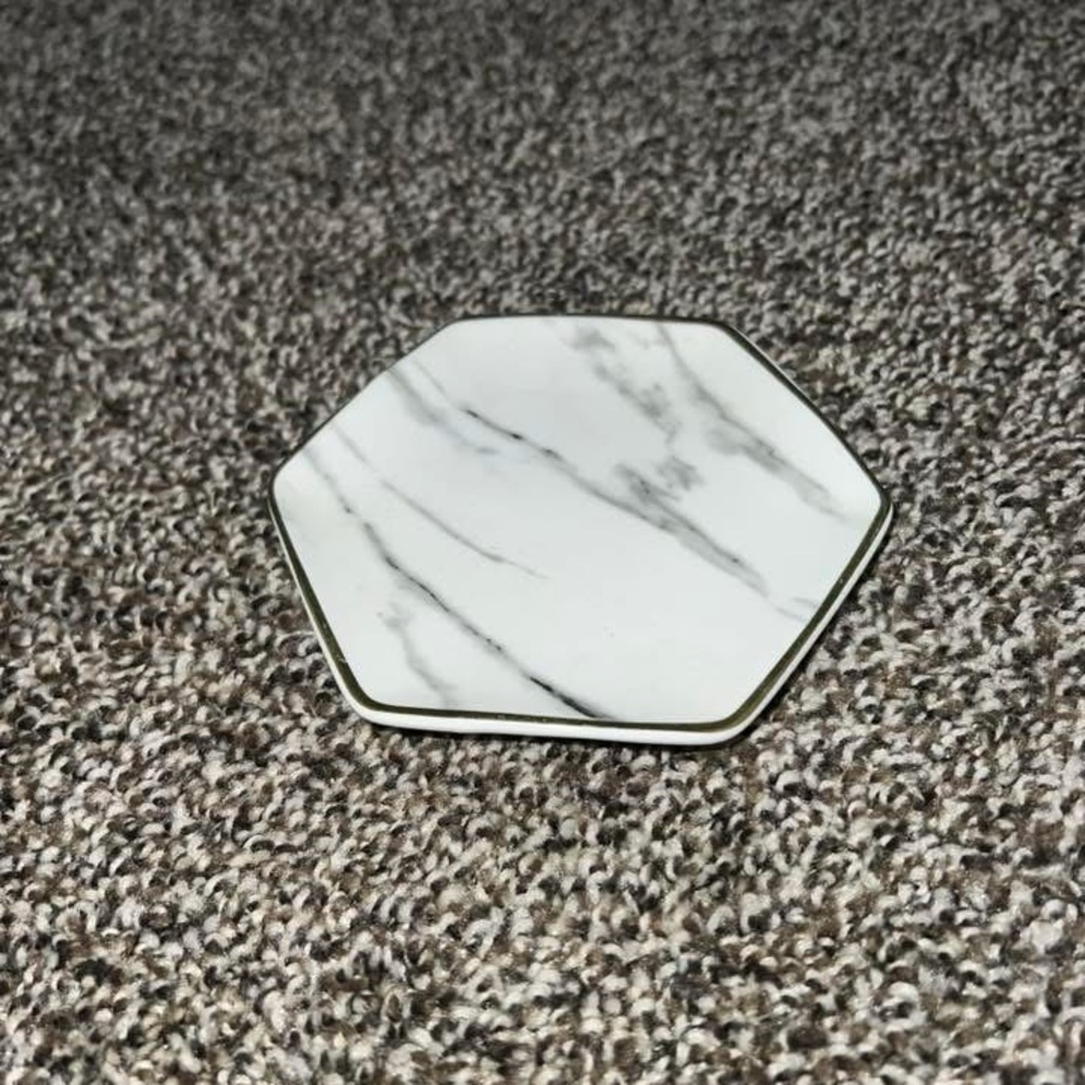 Pier 1 White and Gray Marble Ring Dish